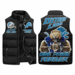 Detroit Lions NFL Style Sleeveless Puffer Jacket For Fans