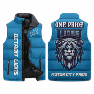 Detroit Lions NFL Style Sleeveless Puffer Jacket For Fans
