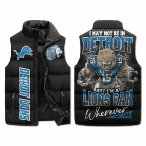 Detroit Lions NFL Style Sleeveless Puffer Jacket For Fans