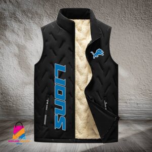 Detroit Lions NFL Style Sleeveless Puffer Jacket For Fans