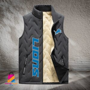 Detroit Lions NFL Style Sleeveless Puffer Jacket For Fans
