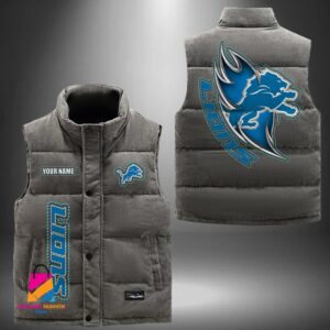 Detroit Lions NFL Style Sleeveless Puffer Jacket For Fans