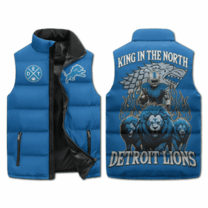 Detroit Lions NFL Style Sleeveless Puffer Jacket For Fans
