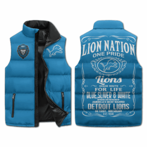 Detroit Lions NFL Style Sleeveless Puffer Jacket For Fans