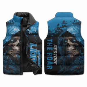 Detroit Lions NFL Style Sleeveless Puffer Jacket For Fans