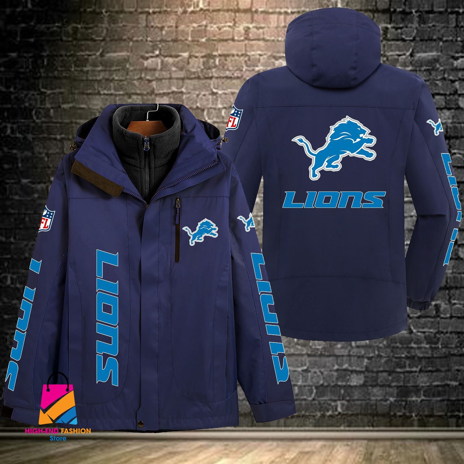 Detroit Lions NFL Style Windbreaker Jacket For Fans