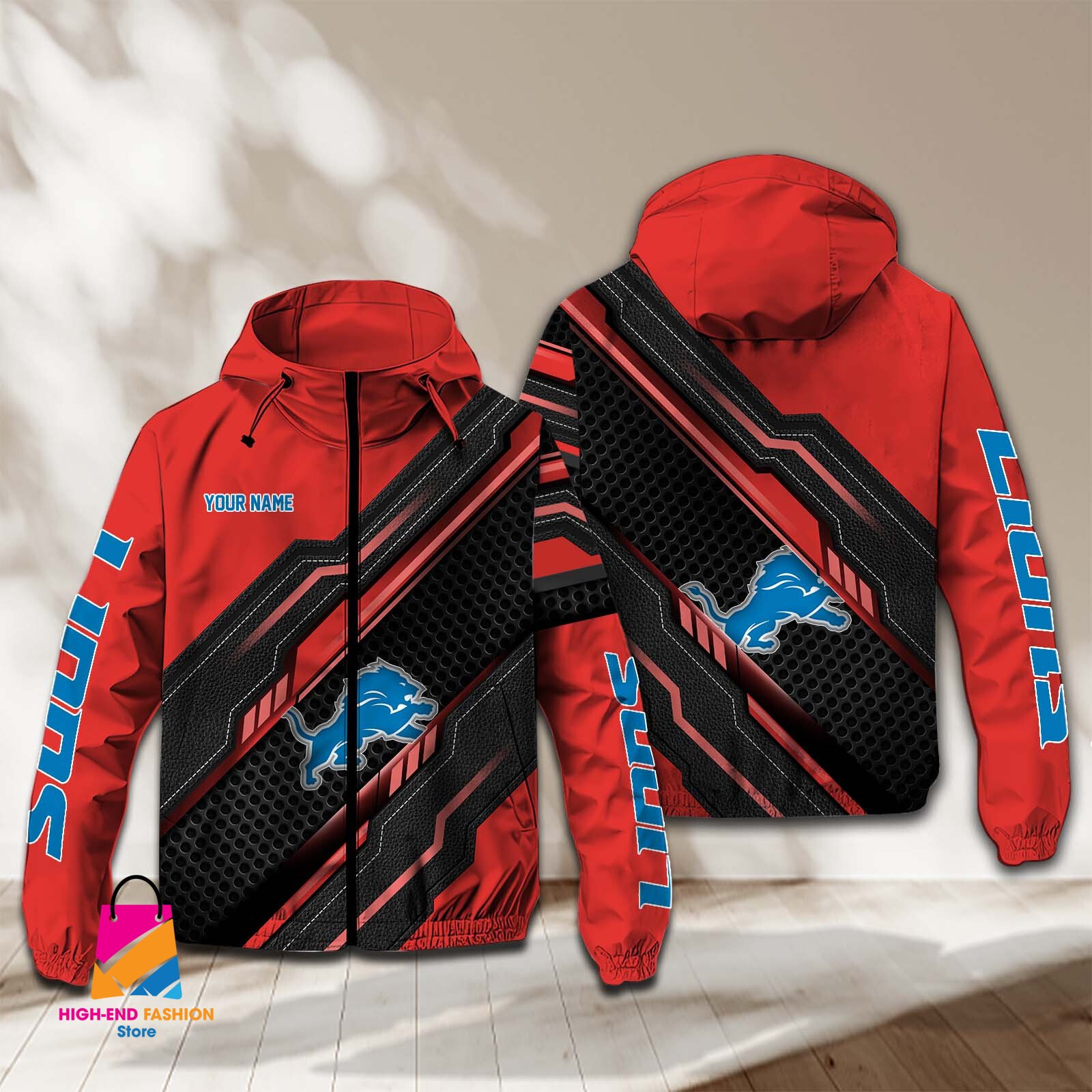 Detroit Lions NFL Style Windbreaker Jacket For Fans