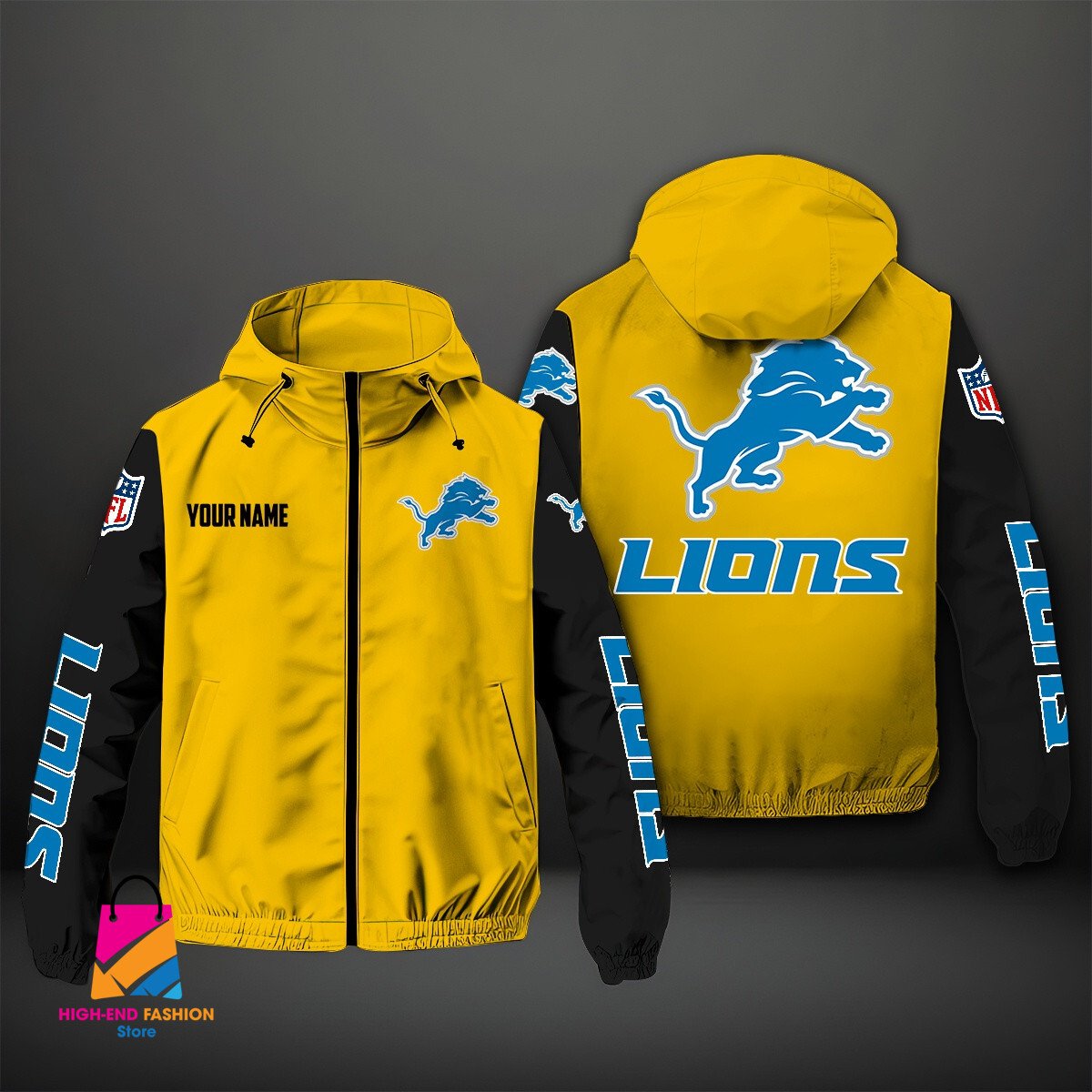 Detroit Lions NFL Style Windbreaker Jacket For Fans