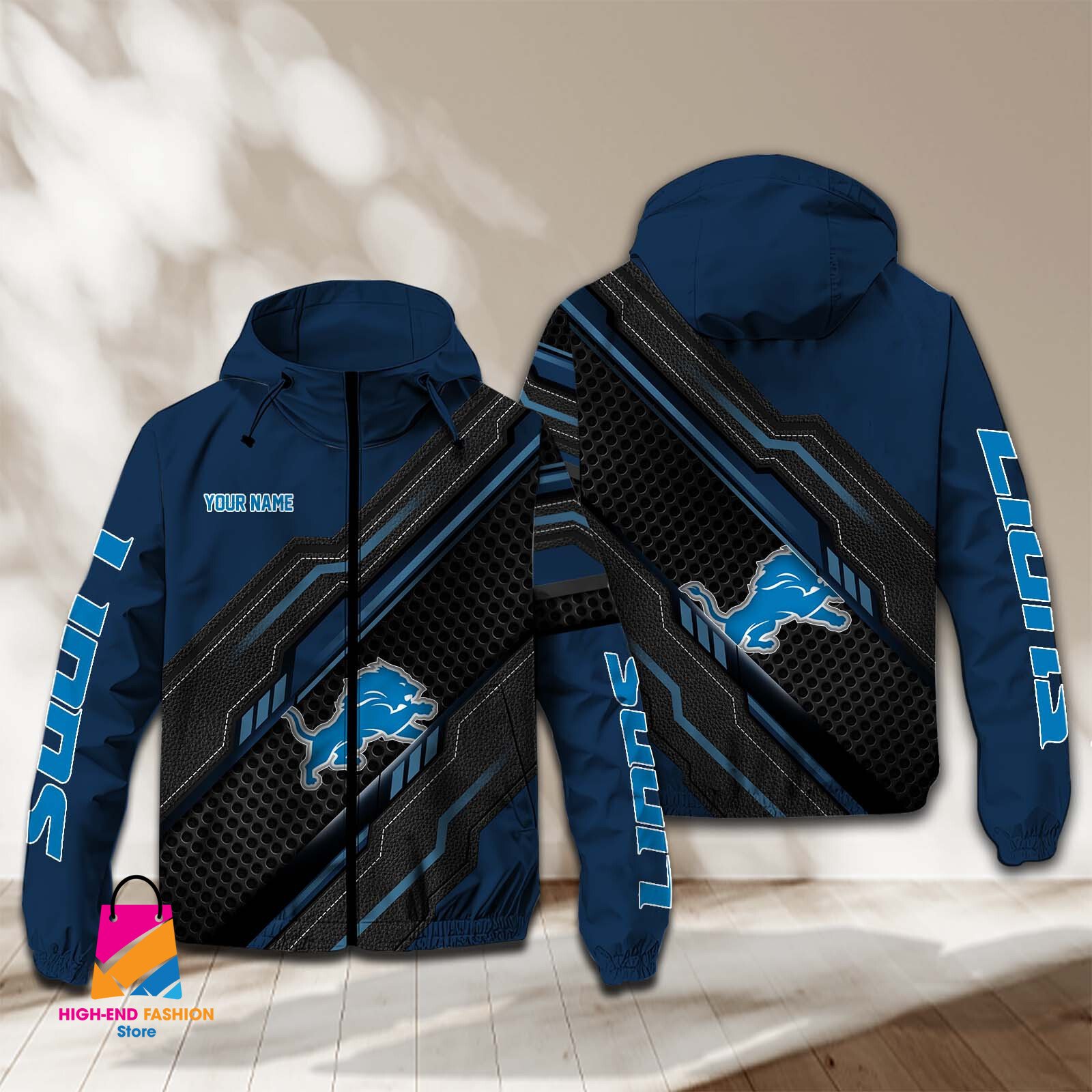 Detroit Lions NFL Style Windbreaker Jacket For Fans