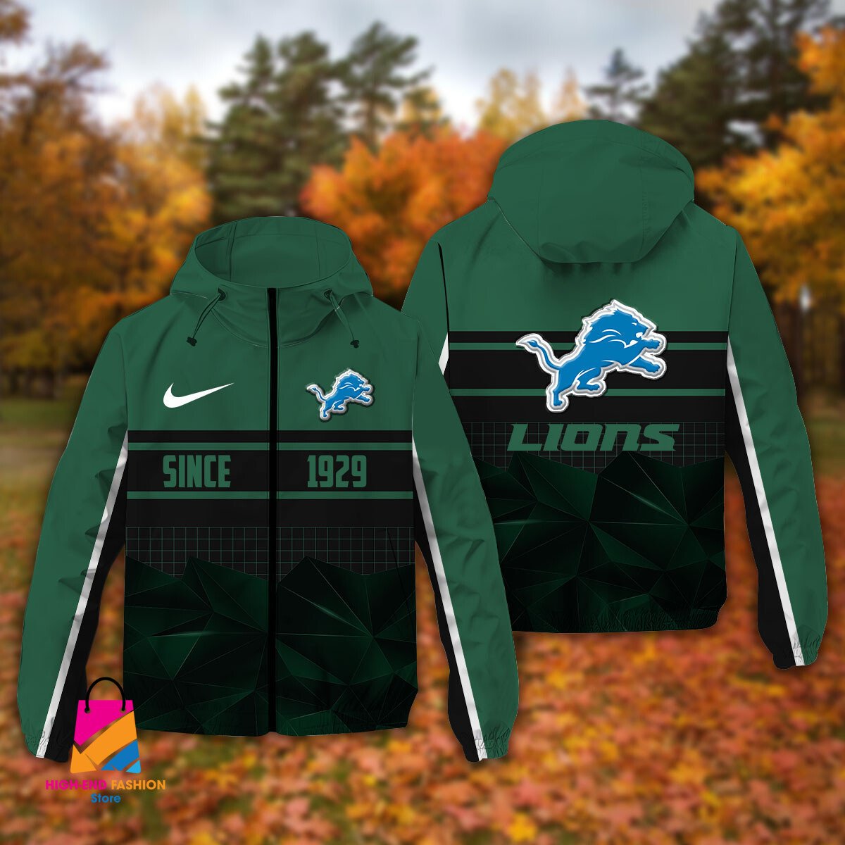 Detroit Lions NFL Style Windbreaker Jacket For Fans