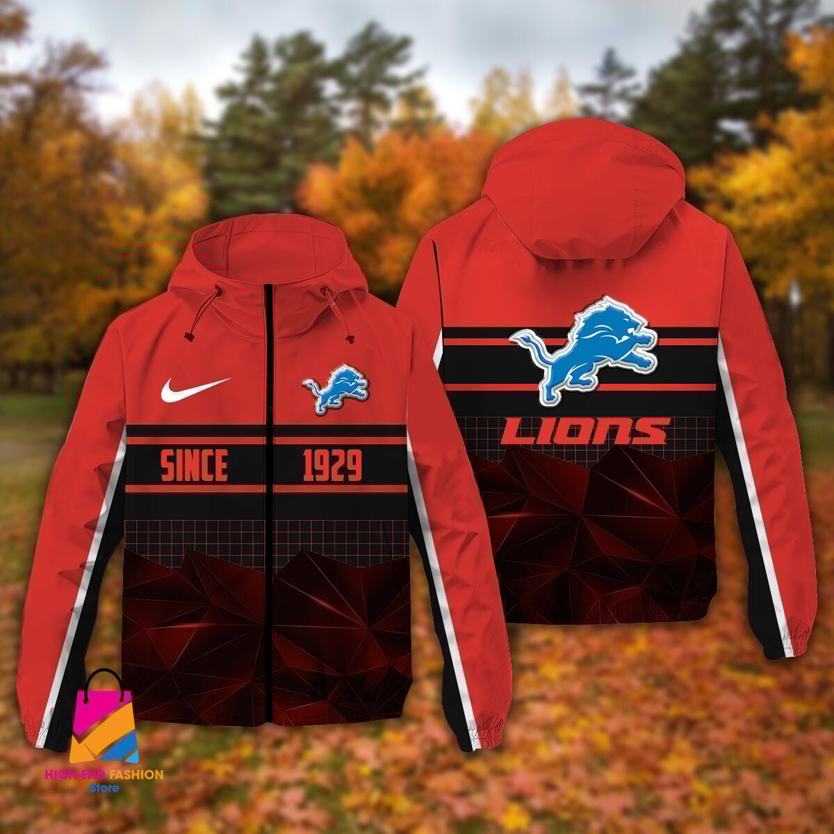 Detroit Lions NFL Style Windbreaker Jacket For Fans