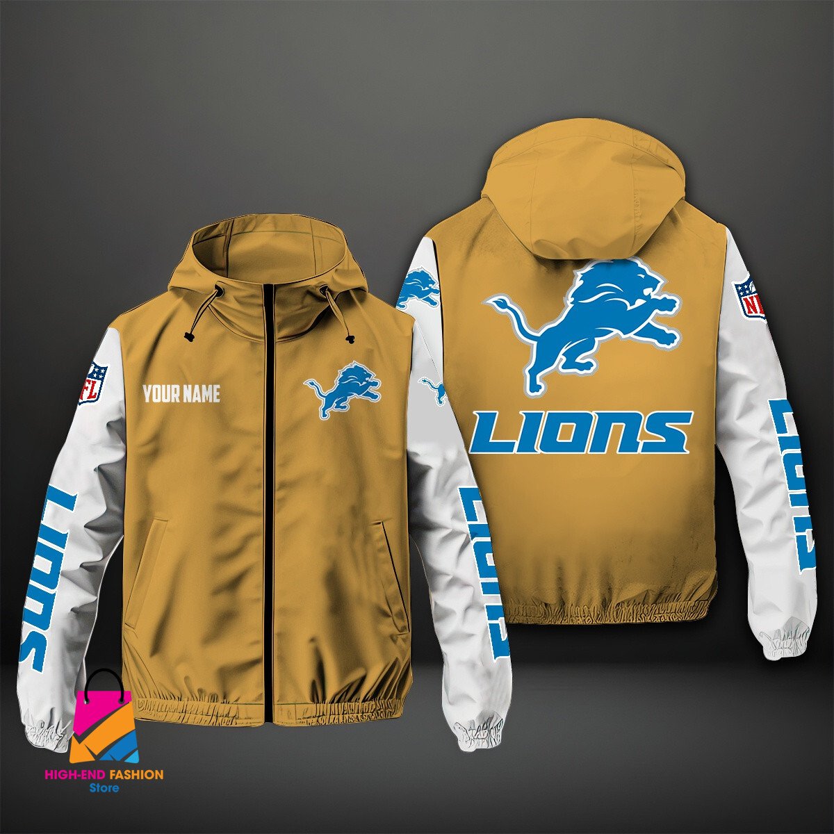 Detroit Lions NFL Style Windbreaker Jacket For Fans