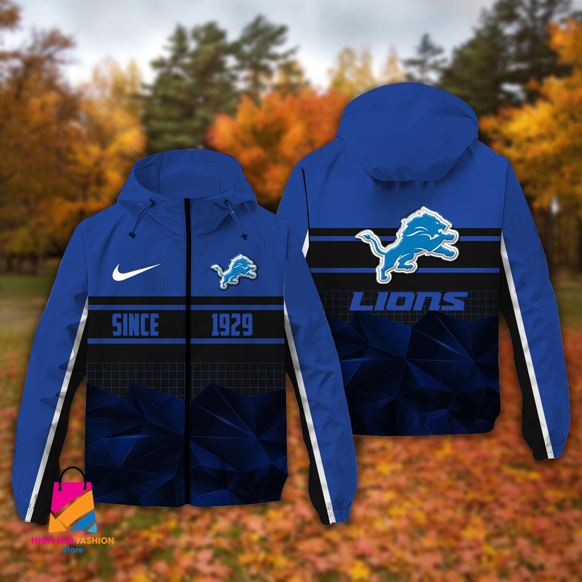 Detroit Lions NFL Style Windbreaker Jacket For Fans