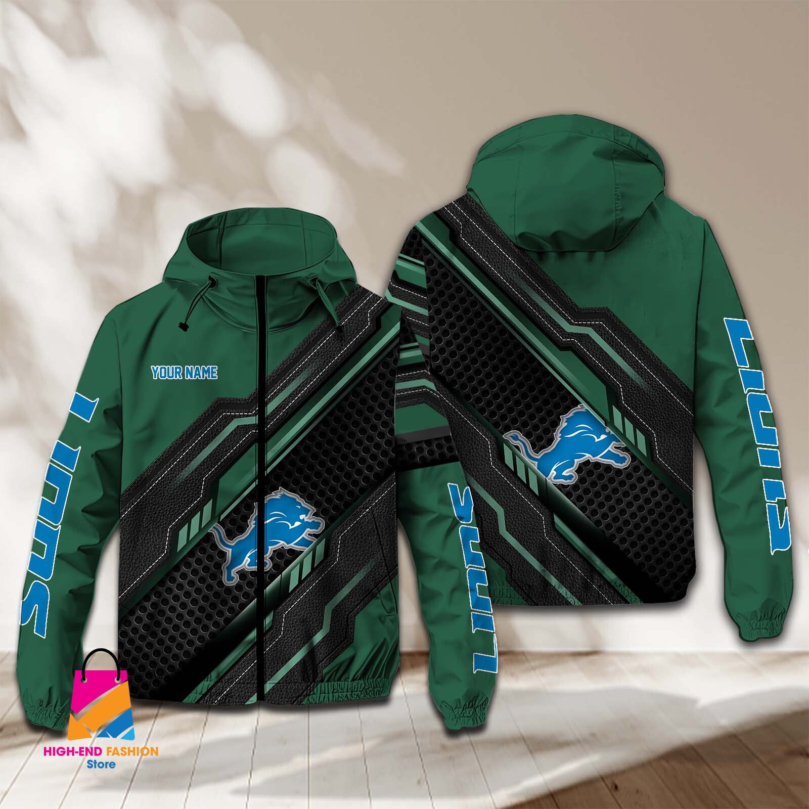 Detroit Lions NFL Style Windbreaker Jacket For Fans