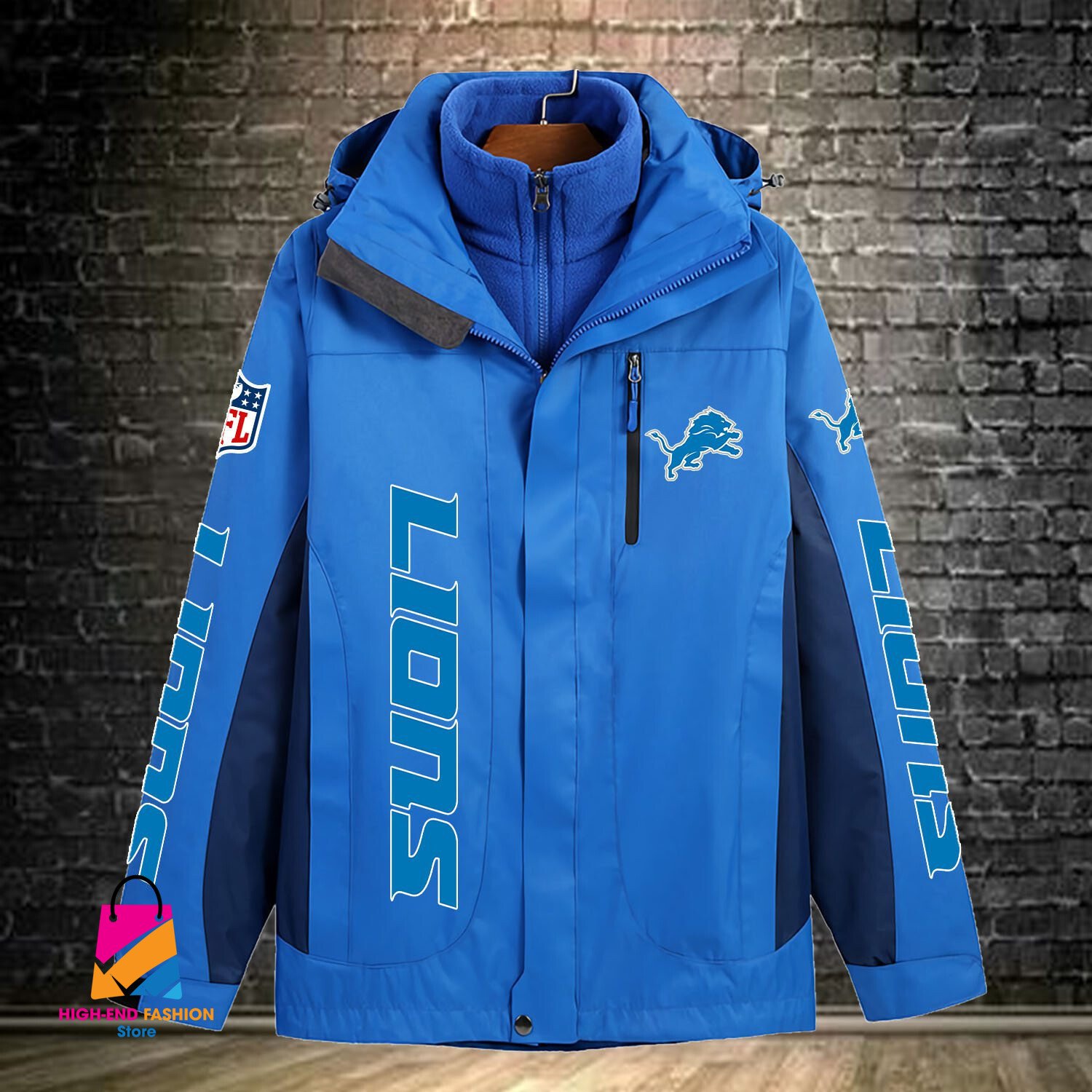 Detroit Lions NFL Style Windbreaker Jacket For Fans