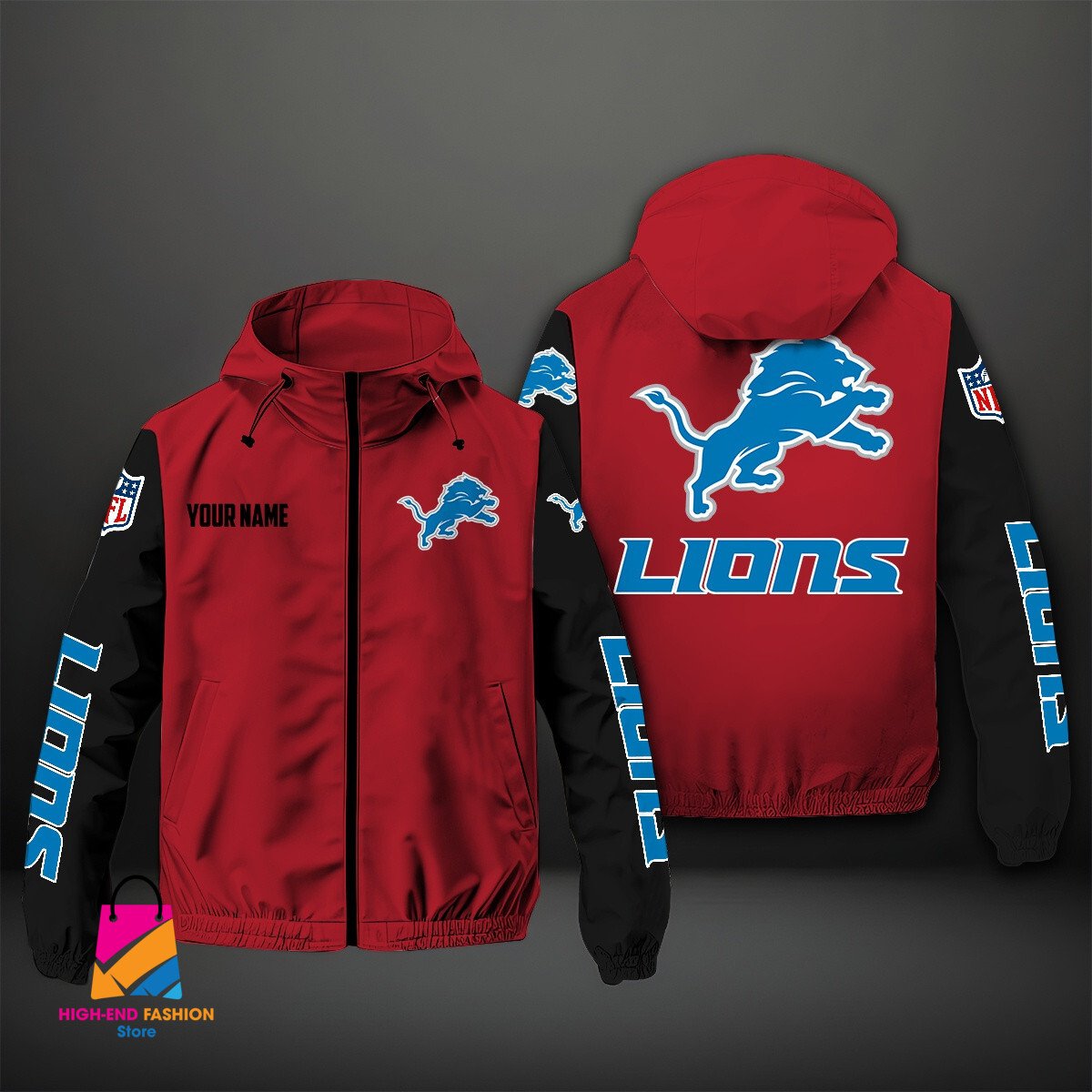 Detroit Lions NFL Style Windbreaker Jacket For Fans