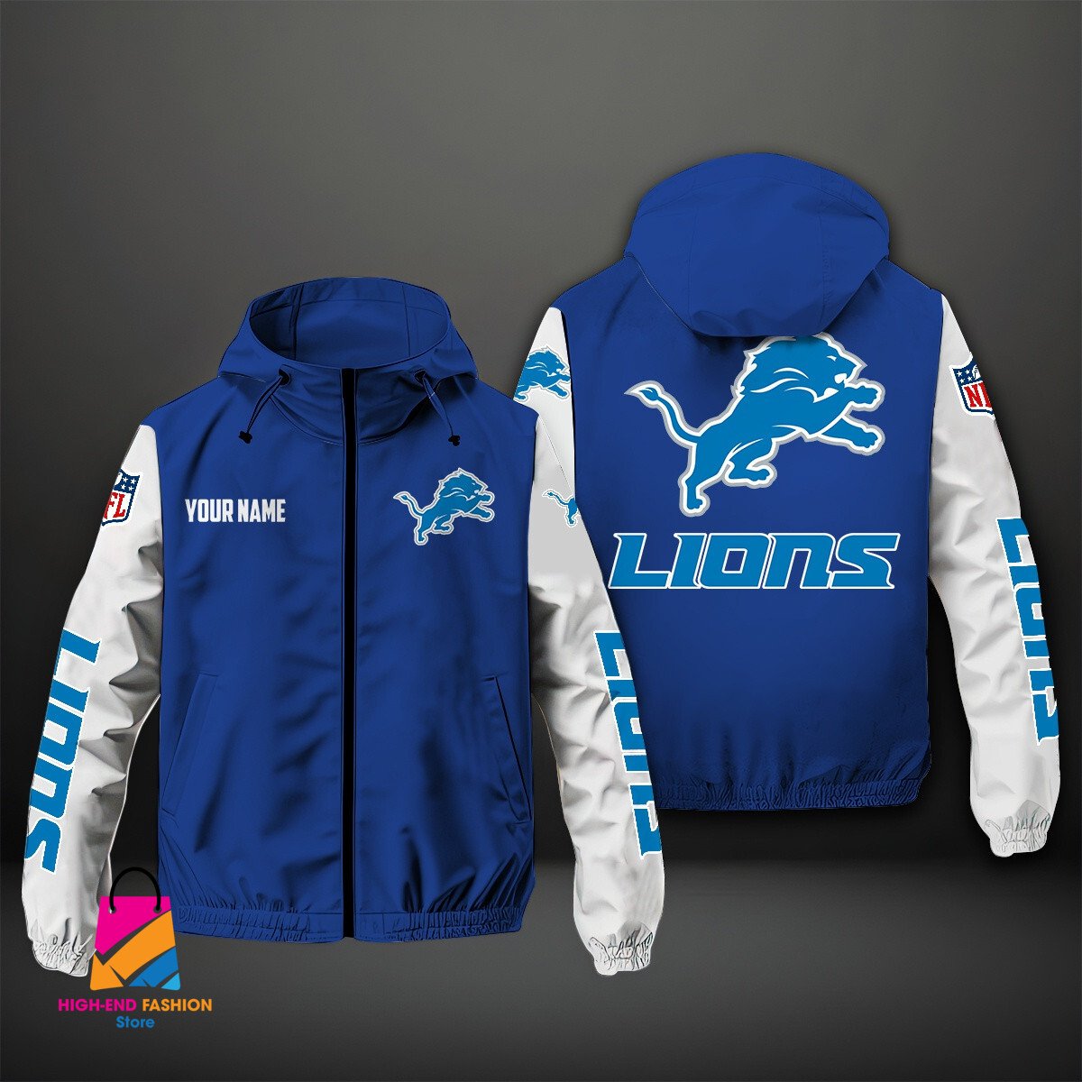 Detroit Lions NFL Style Windbreaker Jacket For Fans