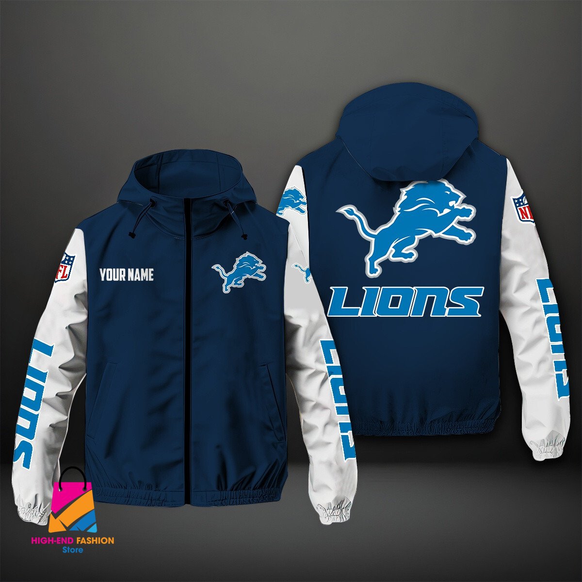 Detroit Lions NFL Style Windbreaker Jacket For Fans