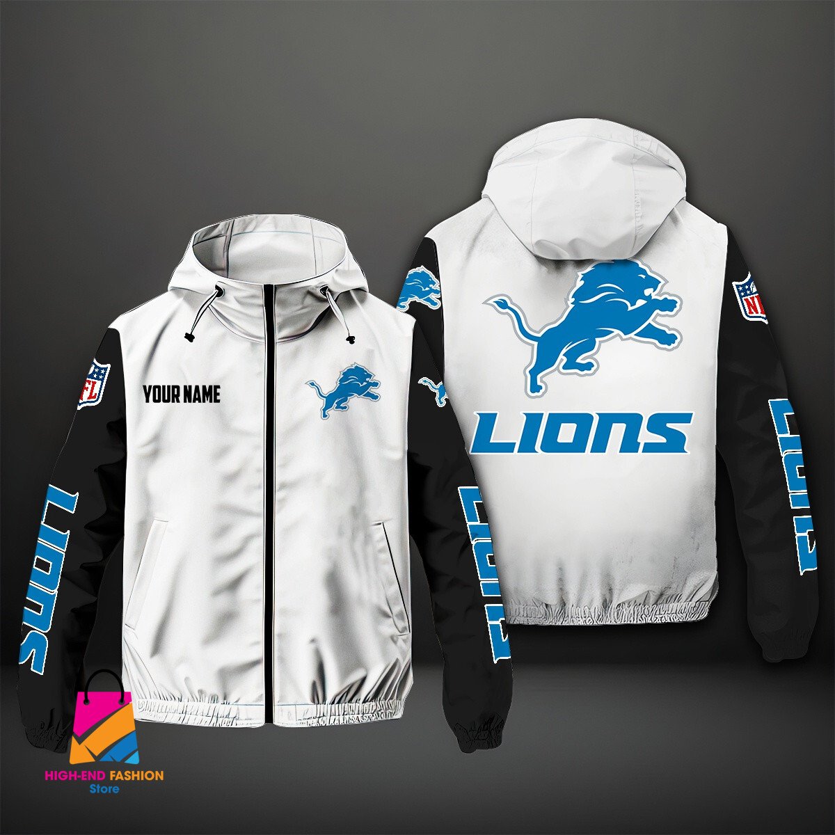 Detroit Lions NFL Style Windbreaker Jacket For Fans