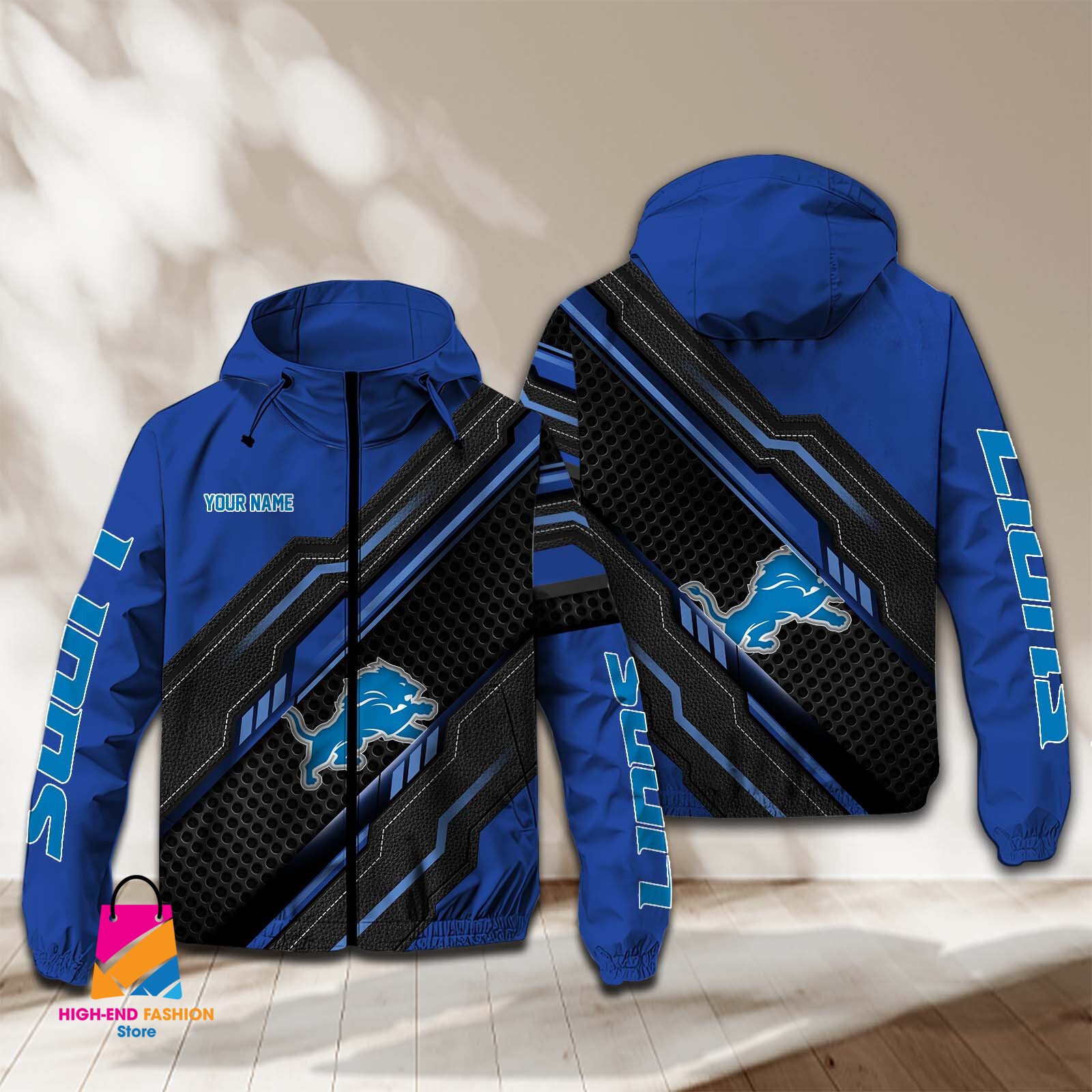 Detroit Lions NFL Style Windbreaker Jacket For Fans