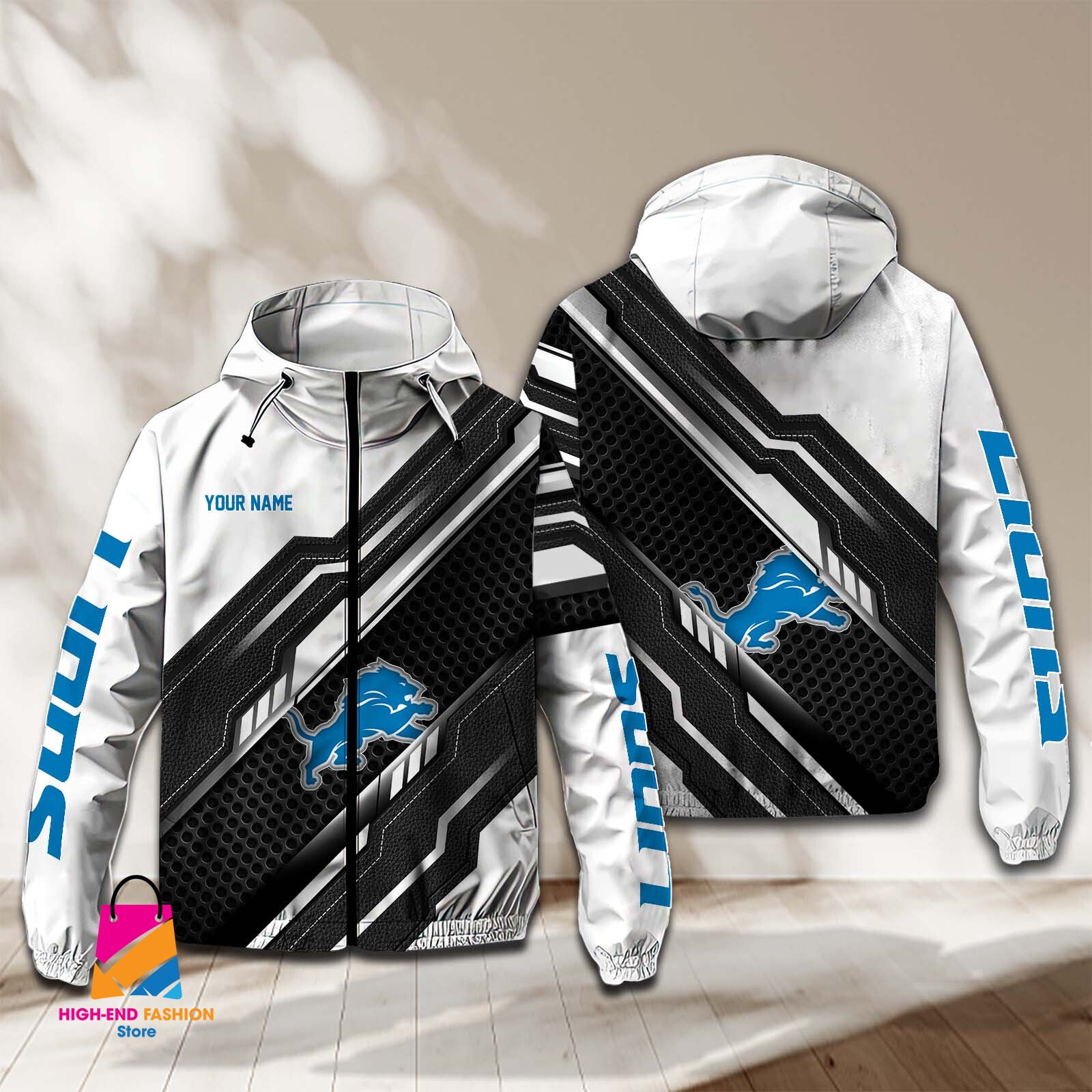 Detroit Lions NFL Style Windbreaker Jacket For Fans