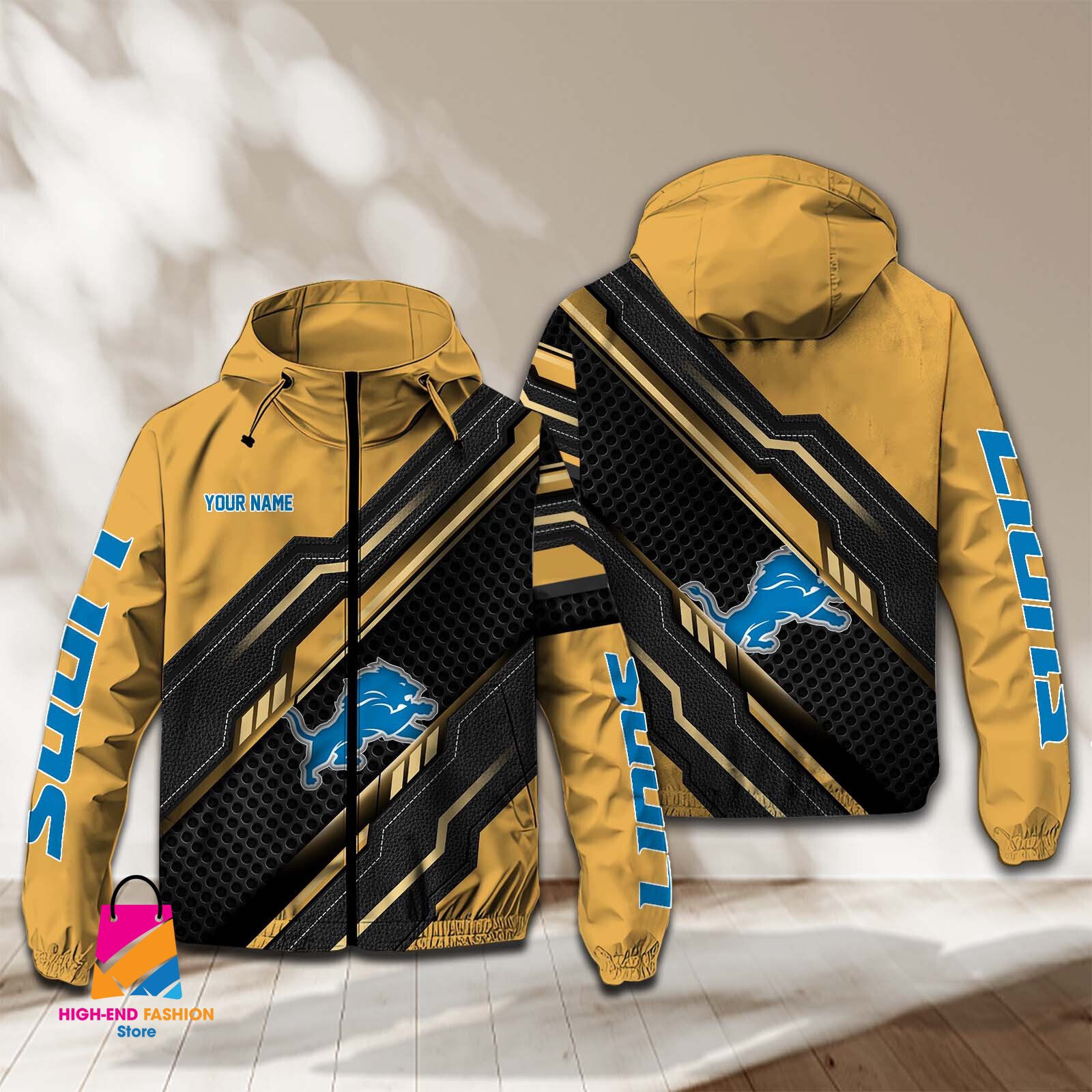 Detroit Lions NFL Style Windbreaker Jacket For Fans