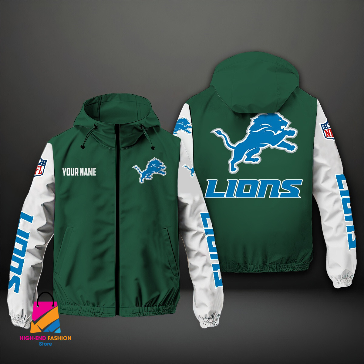 Detroit Lions NFL Style Windbreaker Jacket For Fans