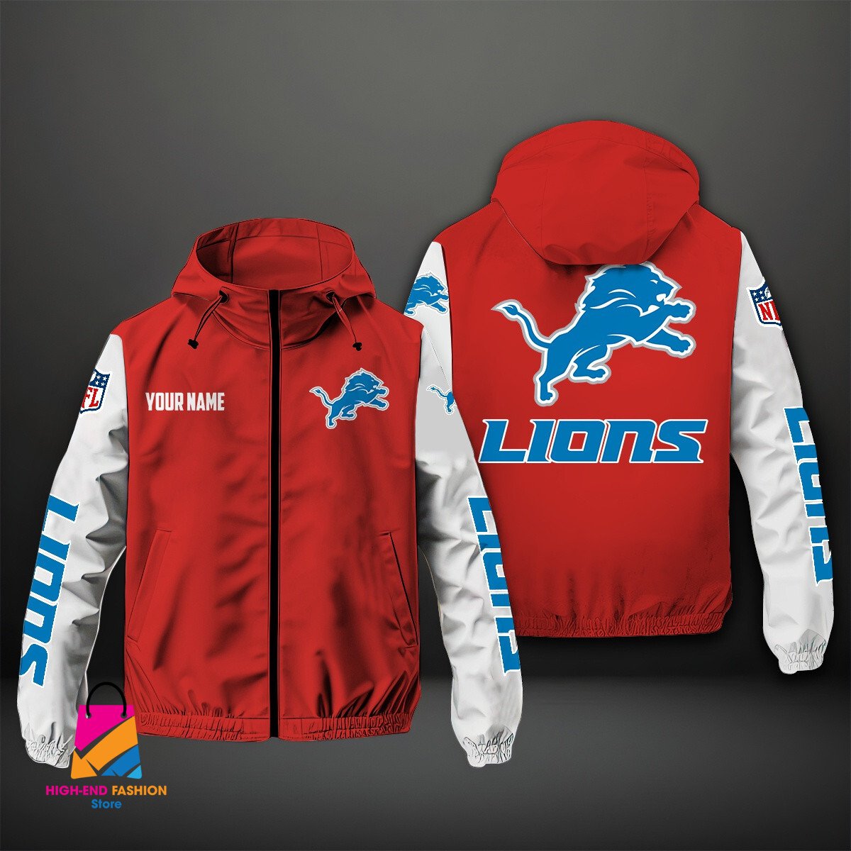 Detroit Lions NFL Style Windbreaker Jacket For Fans