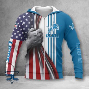 Detroit Lions NFL Style Zip Hoodie Jacket For Fans