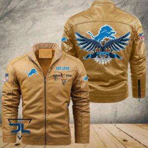 Detroit LionsNFL Style Leather Jacket For Fans