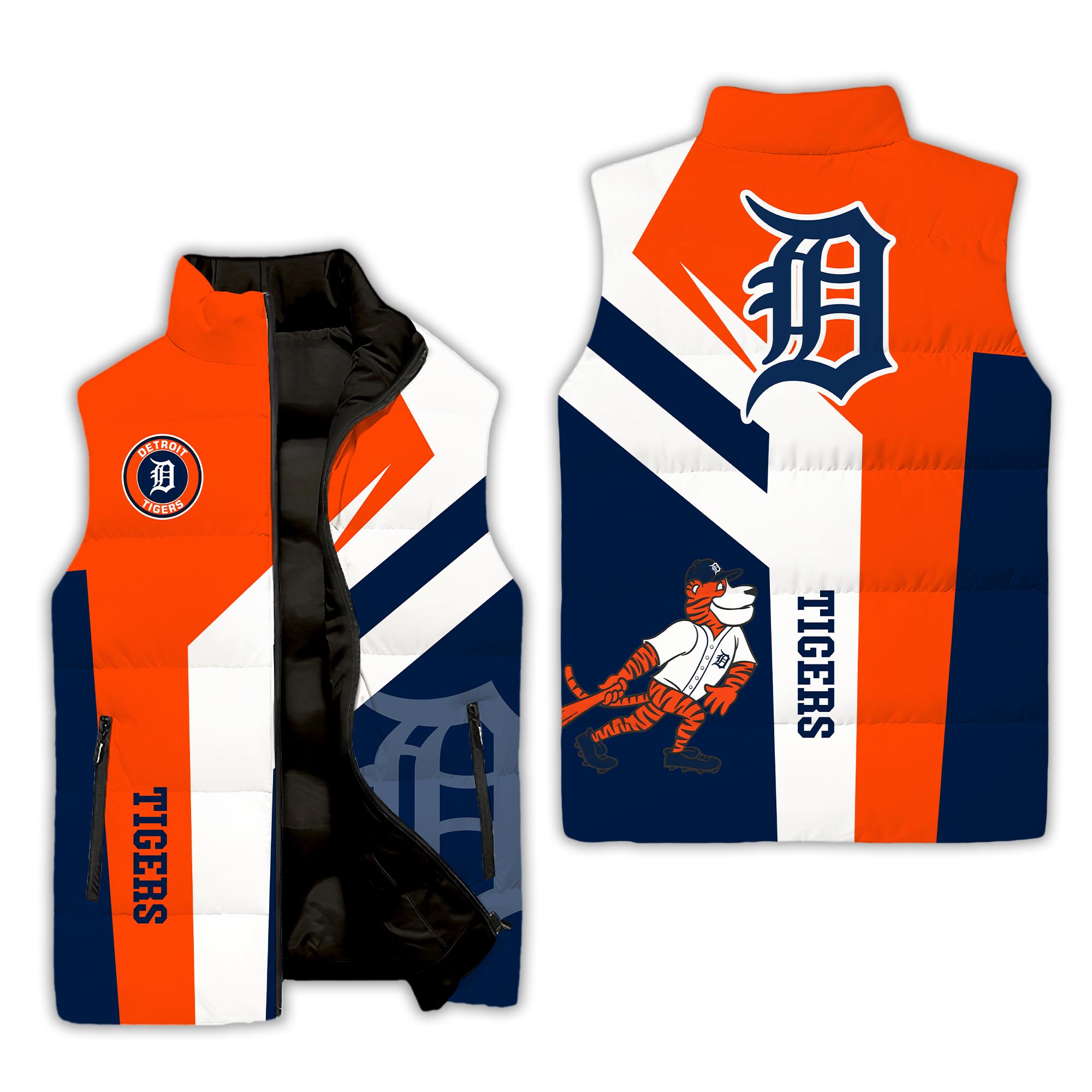 Detroit Tigers MLB Style Sleeveless Puffer Jacket For Fans