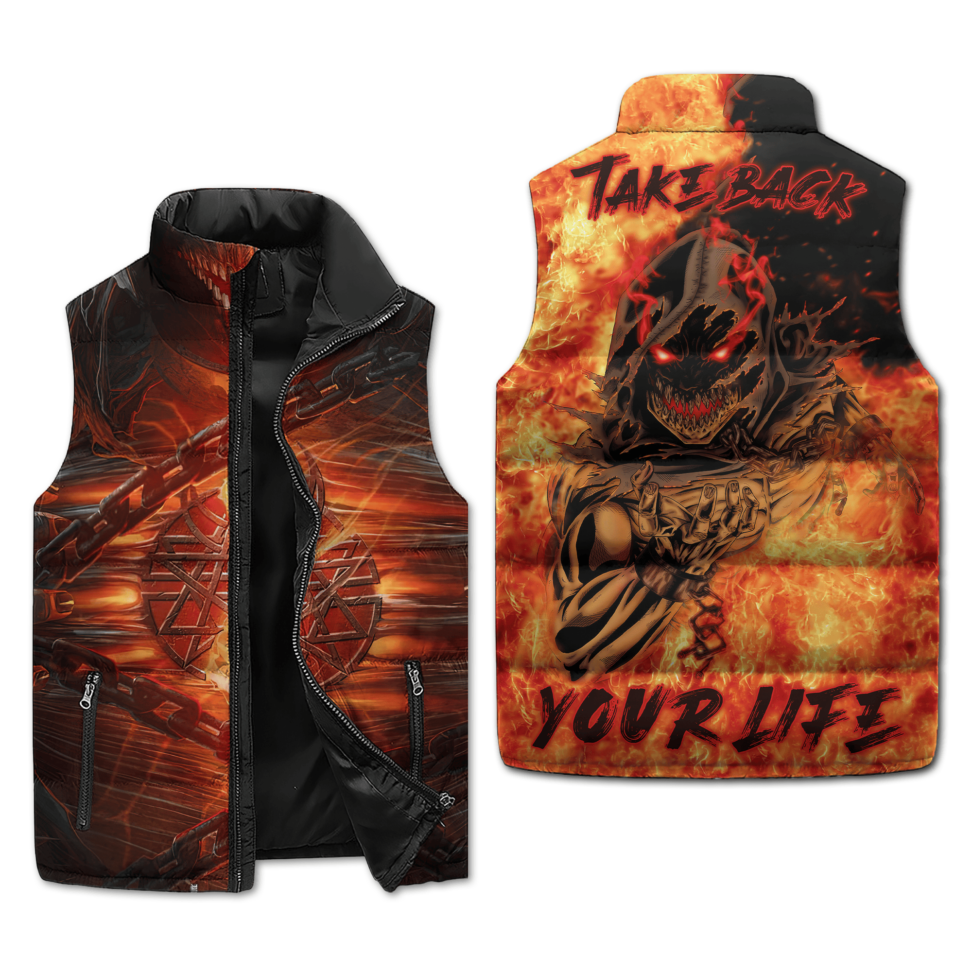 Disturbed's The Guy Music Style Sleeveless Puffer Jacket For Fans