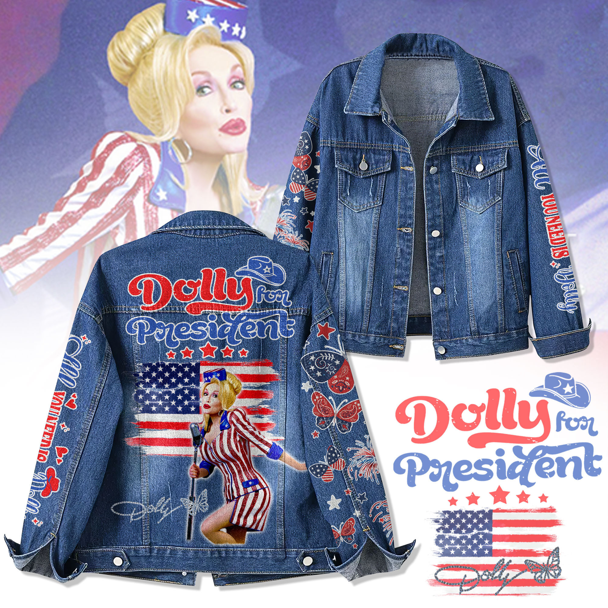 Dolly Parton Music Denim Jacket Gift For Fans