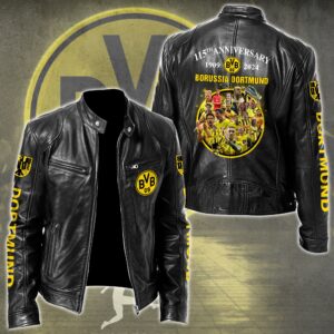 Dortmund FC Bundesliga Style Leather Jacket For Fans