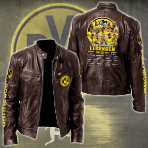 Dortmund FC Bundesliga Style Leather Jacket For Fans
