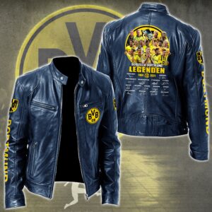 Dortmund FC Bundesliga Style Leather Jacket For Fans
