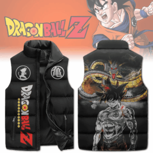 Dragon Ball Z Anime Style Sleeveless Puffer Jacket For Fans