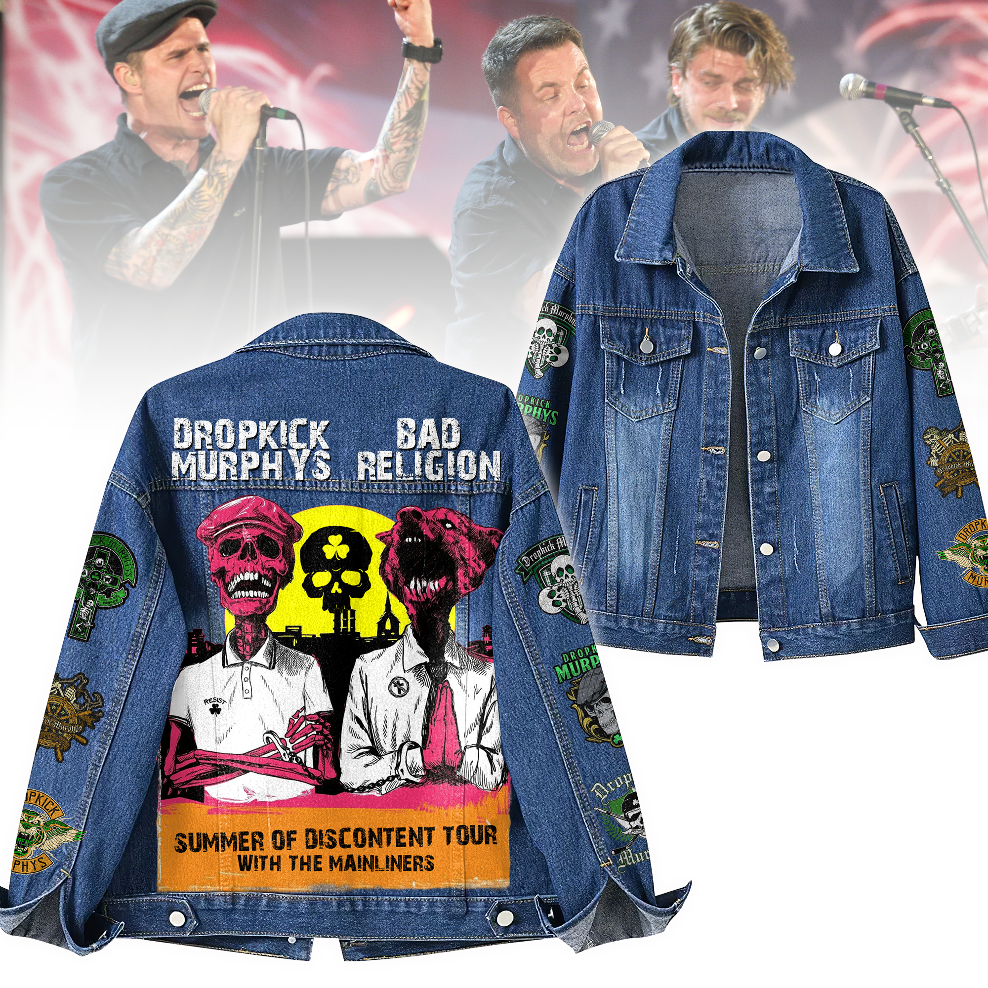 Dropkick Murphys And Bad Religion Music Denim Jacket Gift For Fans