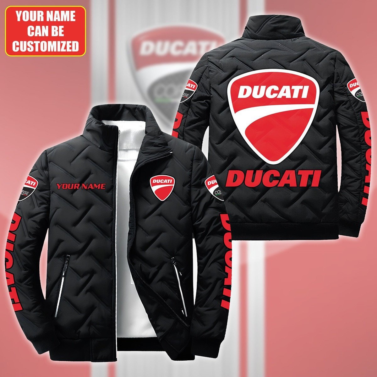 Ducati Car Style Puffer Jacket For Fans