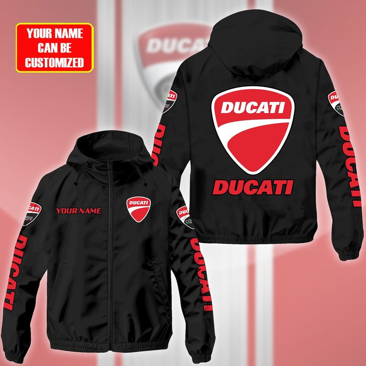 Ducati Car Style Windbreaker Jacket For Fans