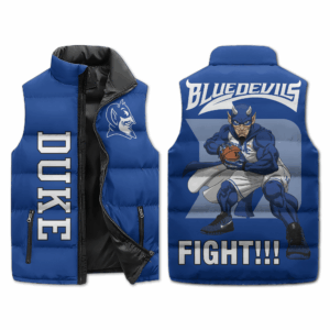Duke Blue Devils NCAA Style Sleeveless Puffer Jacket For Fans