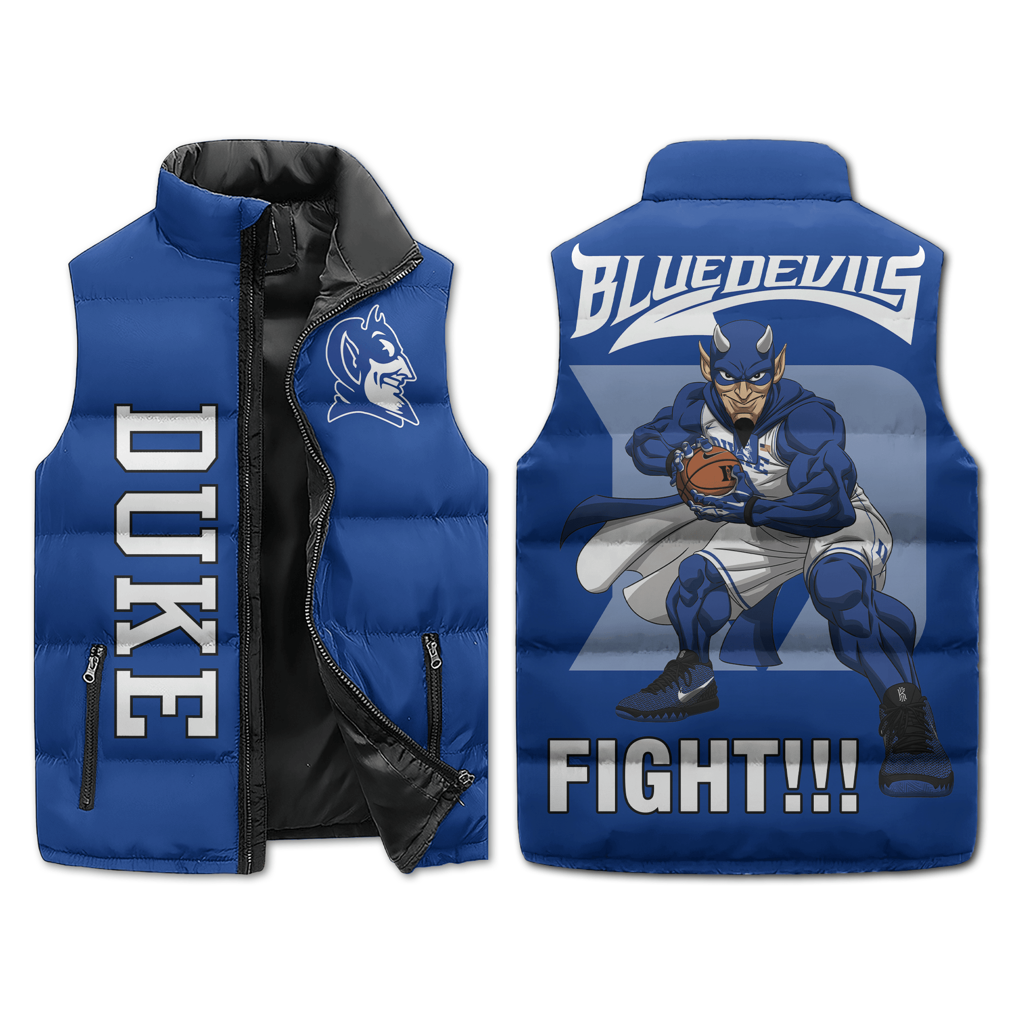 Duke Blue Devils NCAA Style Sleeveless Puffer Jacket For Fans