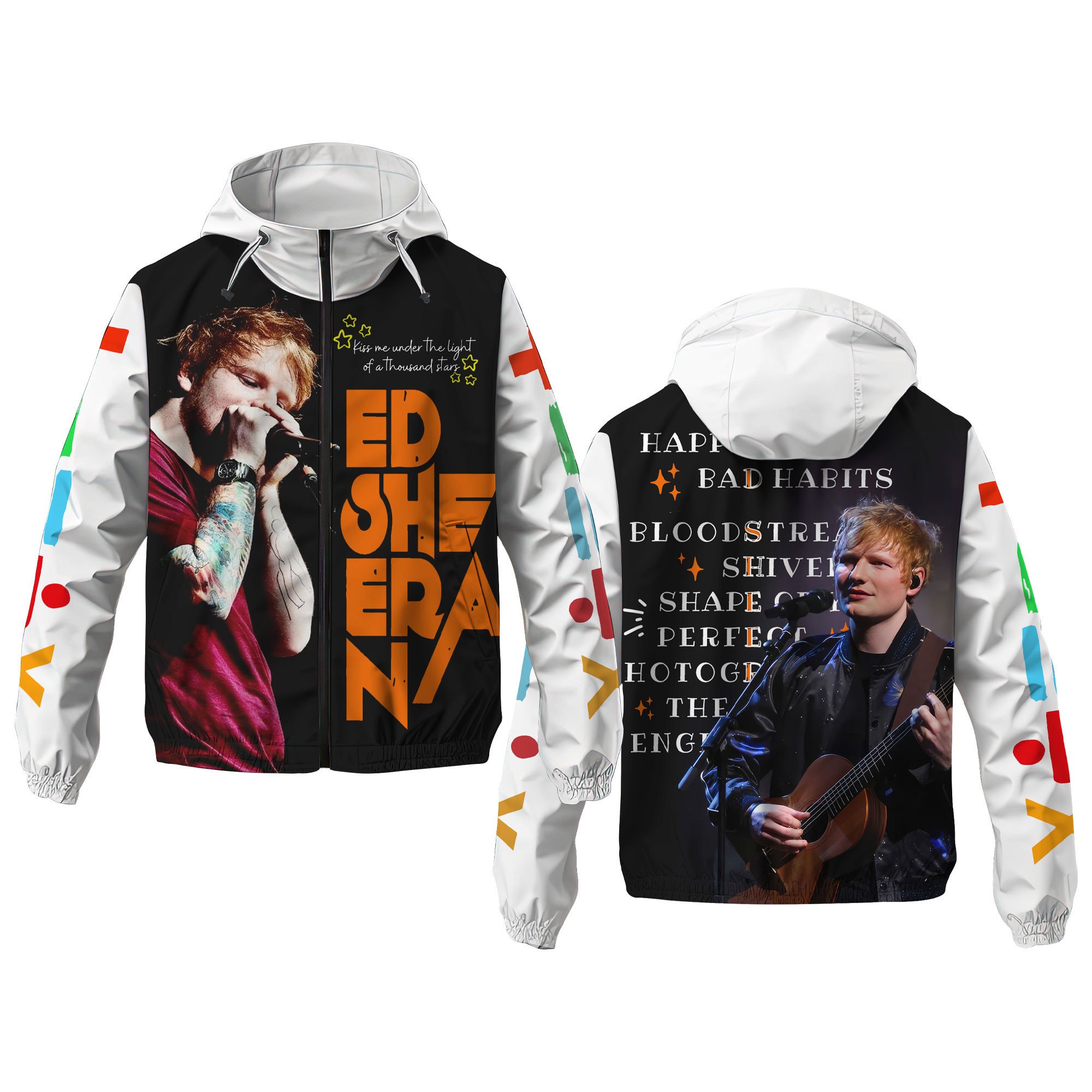 Ed Sheeran Music Style Windbreaker Jacket For Fans