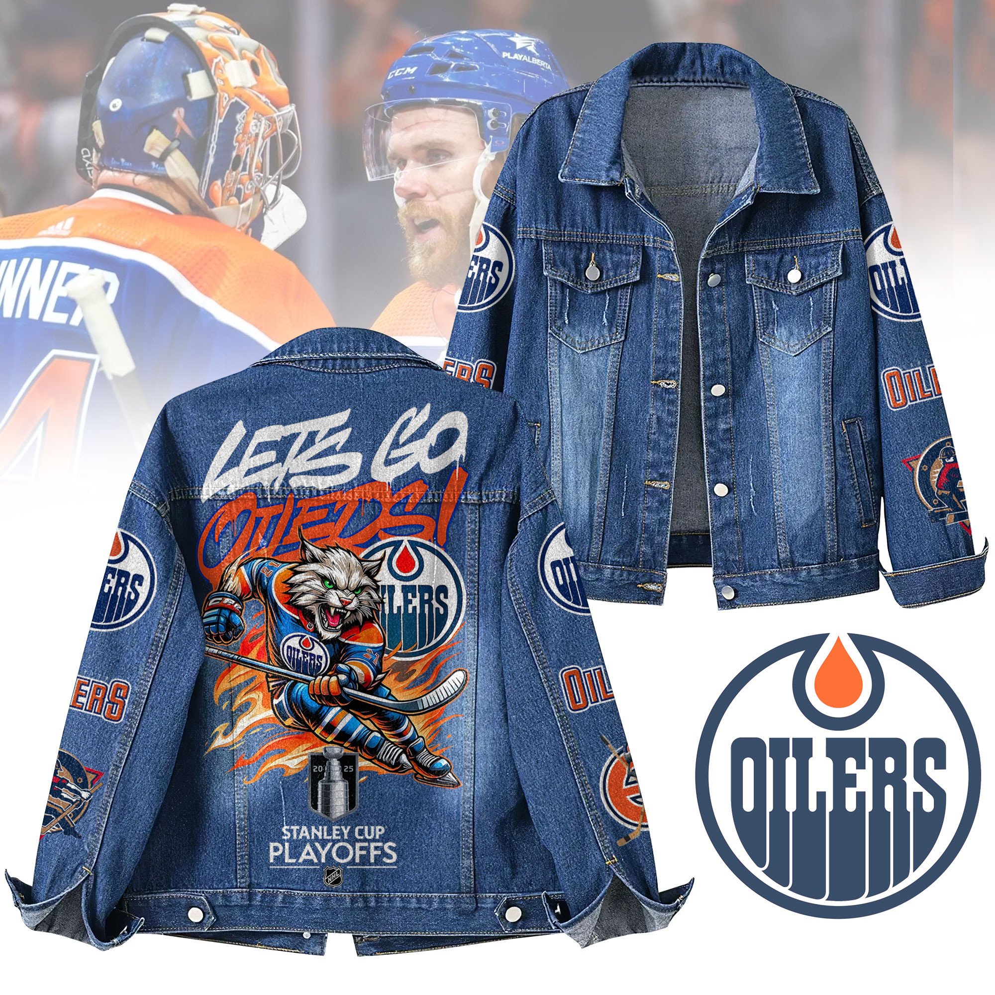 Edmonton Oilers NHL Denim Jacket Gift For Fans