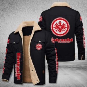 Eintracht Frankfurt Bundesliga Style Fleece Thermal Cotton Jacket For Fans