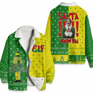 Elf Santa's Coming! Movies Style Fleece Jacket For Fans
