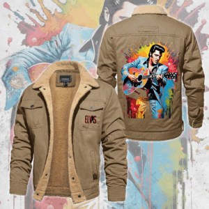Elvis Presley Music Style Fleece Thermal Cotton Jacket For Fans