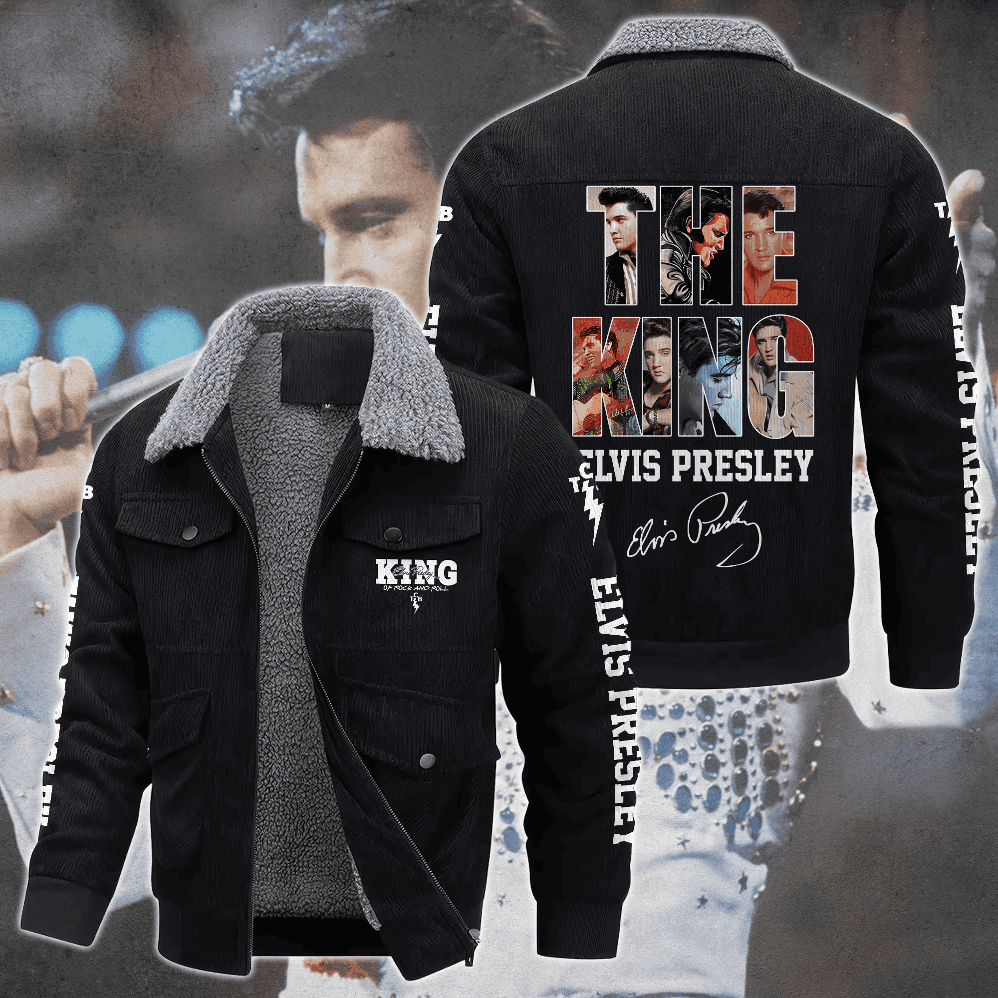Elvis Presley Music Style Thermal Cotton Jacket Prim For Fans