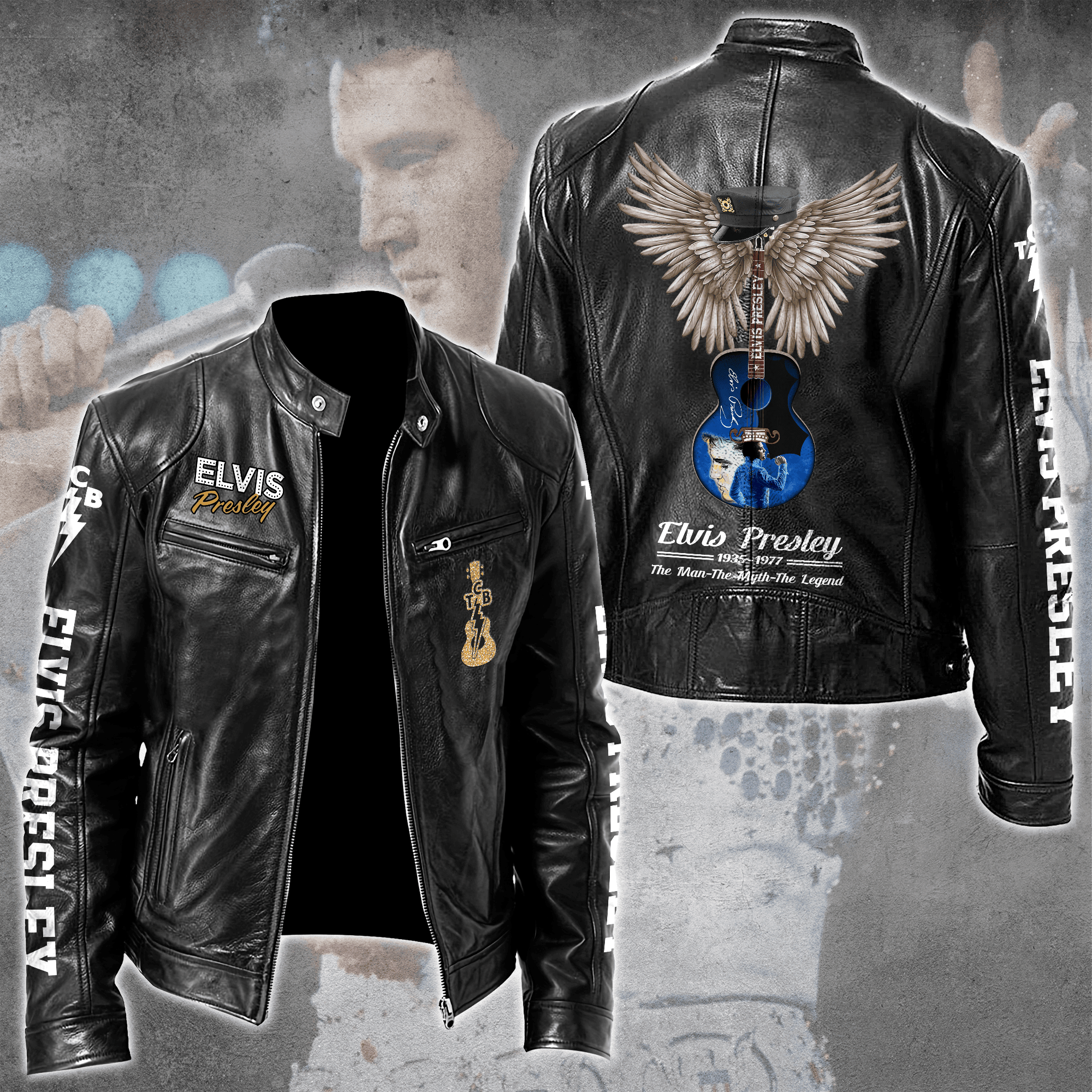 Elvis Presley Music Style Leather Jacket For Fans