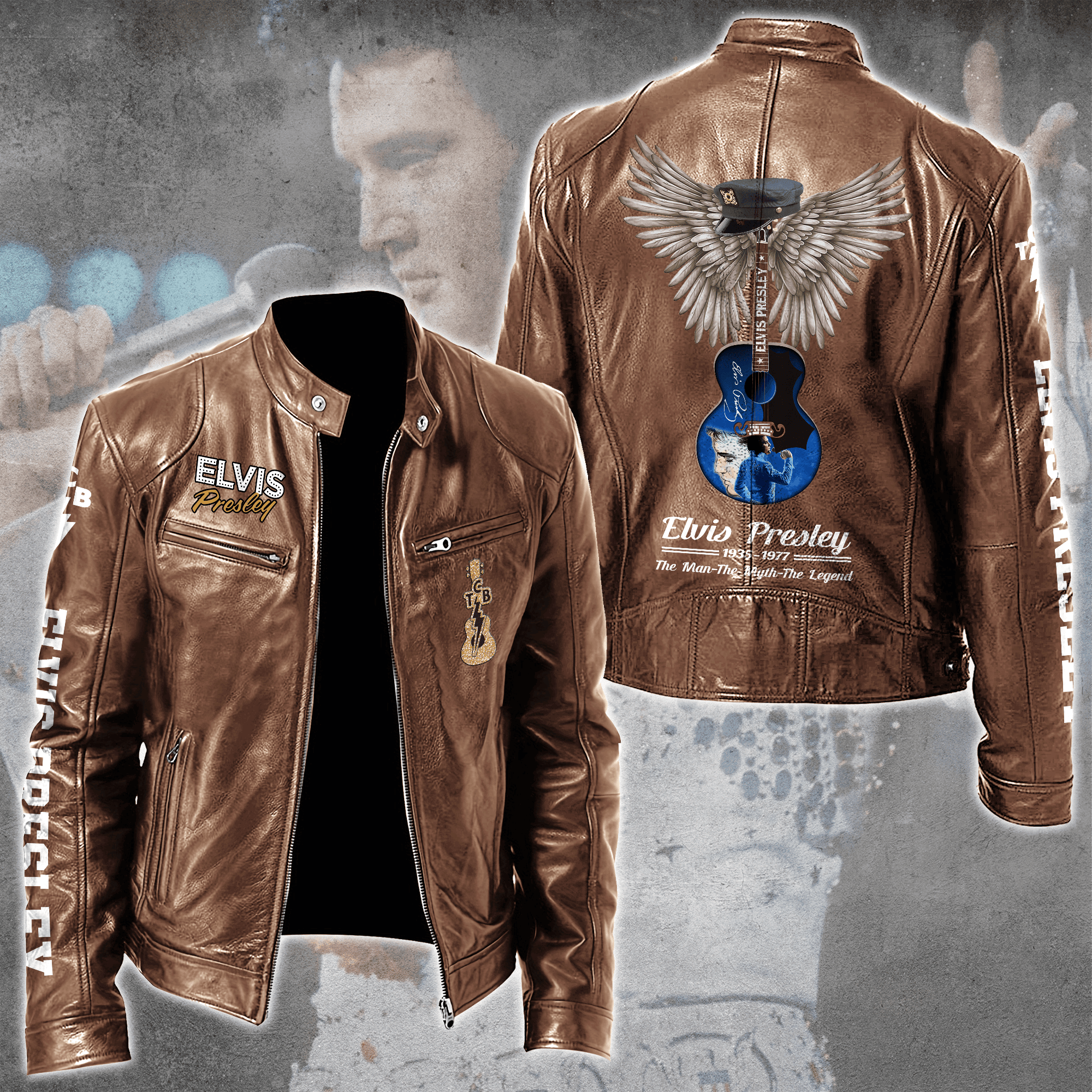 Elvis Presley Music Style Leather Jacket For Fans